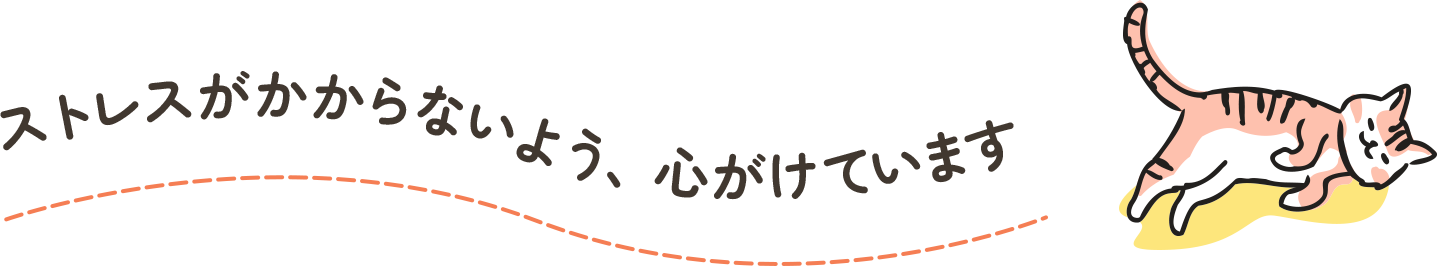 ストレスがかからないよう、心がけています