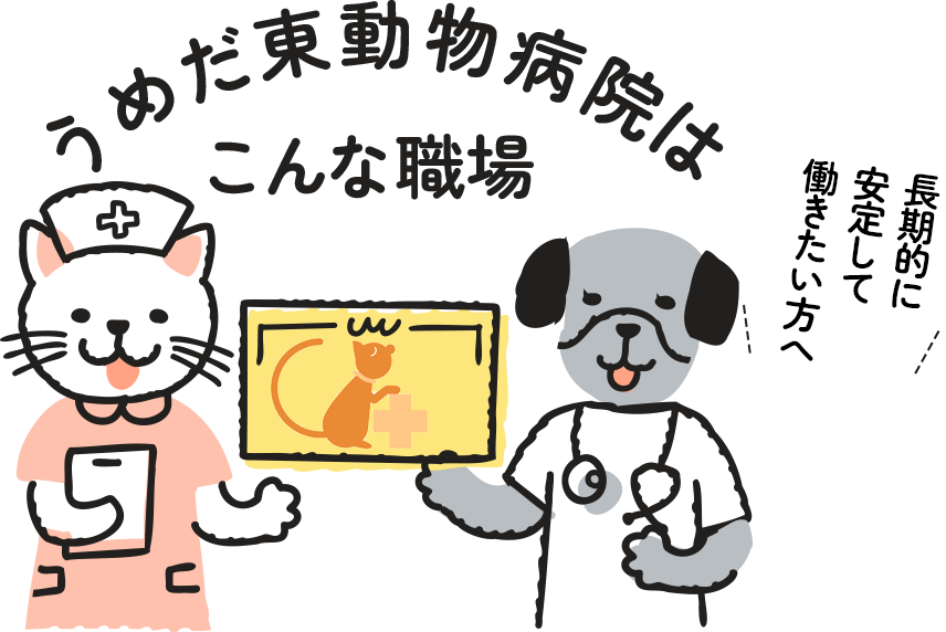 うめだ東動物病院はこんな職場。長期的に安定して働きたい方へ